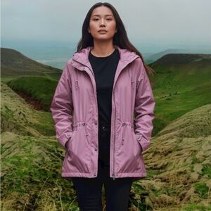 Columbia Women’s Jacket Medium Pink Long Sleeve Windbreaker Hooded Full Zip